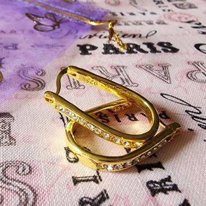 Dangling Gold Tone 925 Earrings